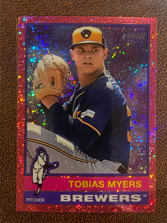 Tobias Myers - 2025 Topps Heritage - Pink Sparkle - Brewers