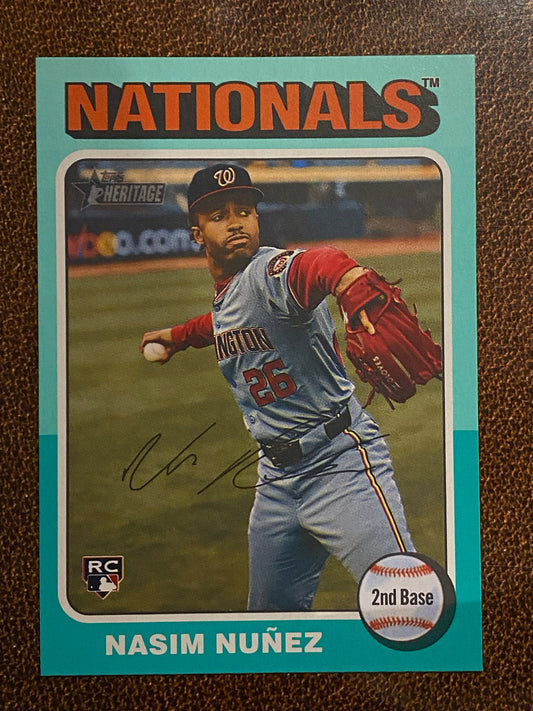 Nasim Nunez - 2024 Topps Heritage High Number - Aqua Border - Nationals