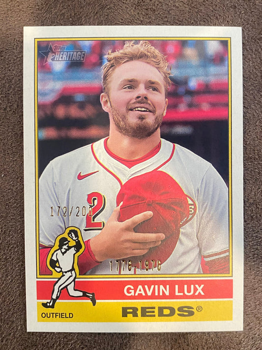 Gavin Lux - 2025 Topps Heritage High Number - Bicentennial /200 - Reds