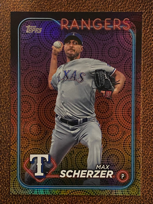 Max Scherzer - 2024 Topps Series 2 - Holiday Parallel - Rangers