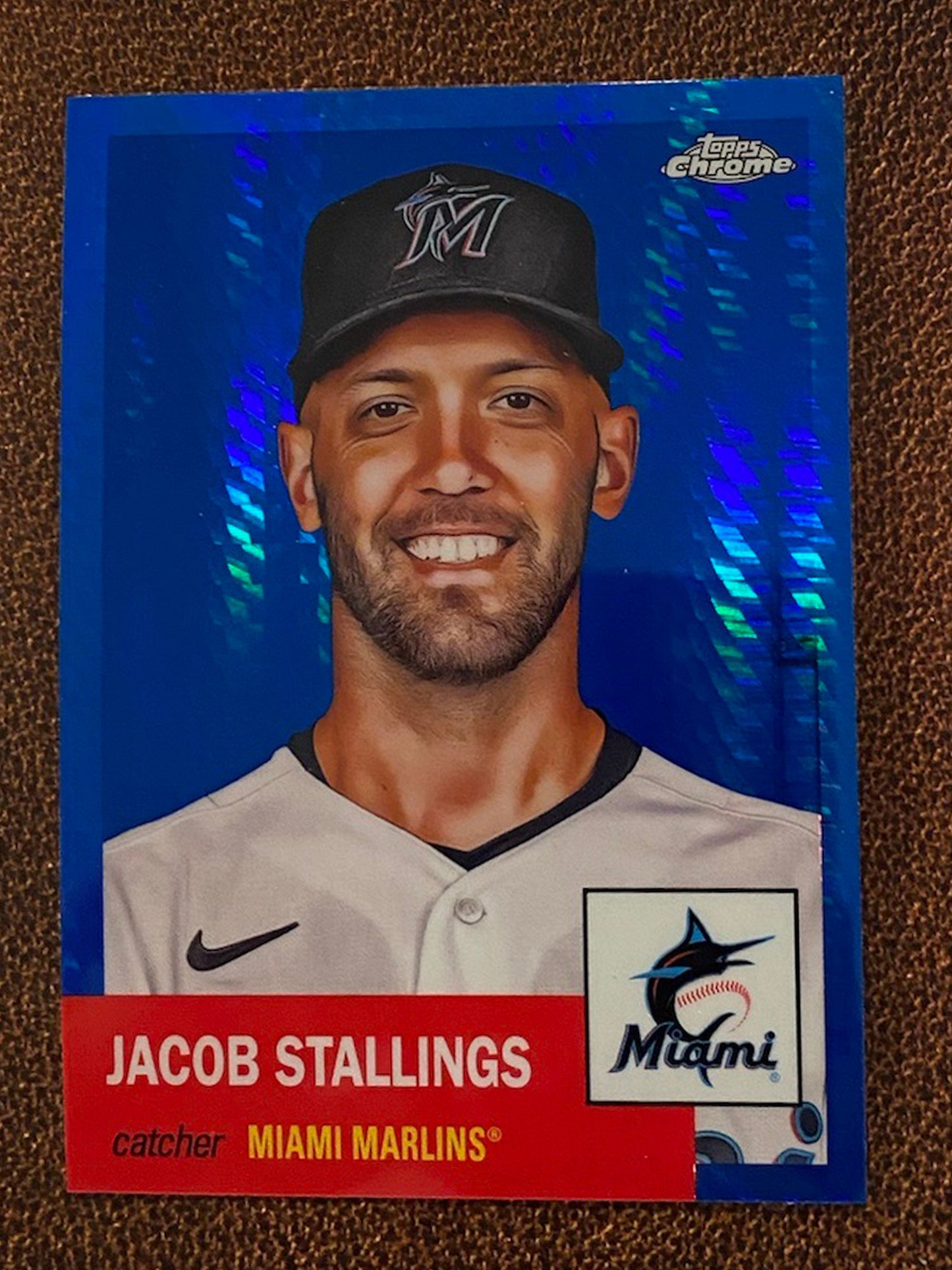 Jacob Stallings - 2022 Topps Chrome Platinum Anniversary - Blue Prism - Marlins