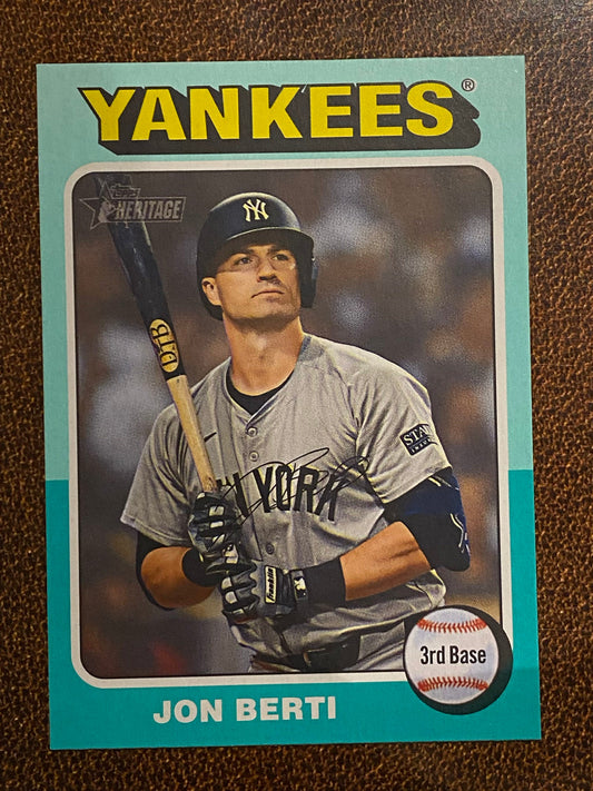 Jon Berti - 2024 Topps Heritage High Number - Aqua Border - Yankees