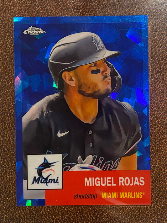 Miguel Rojas - 2022 Topps Chrome Platinum Anniversary - Blue Atomic /100 - Marlins