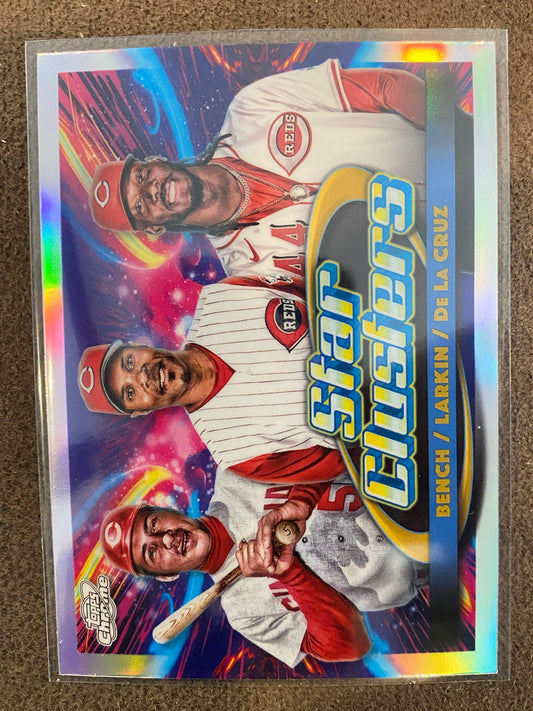 Elly De La Cruz/Johnny Bench/Barry Larkin - 2025 Topps Chrome Cosmic - Star Clusters Insert - Reds