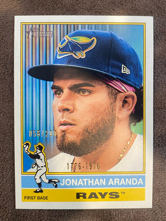 Jonathan Aranda - 2025 Topps Heritage High Number - Bicentennial /200 - Rays
