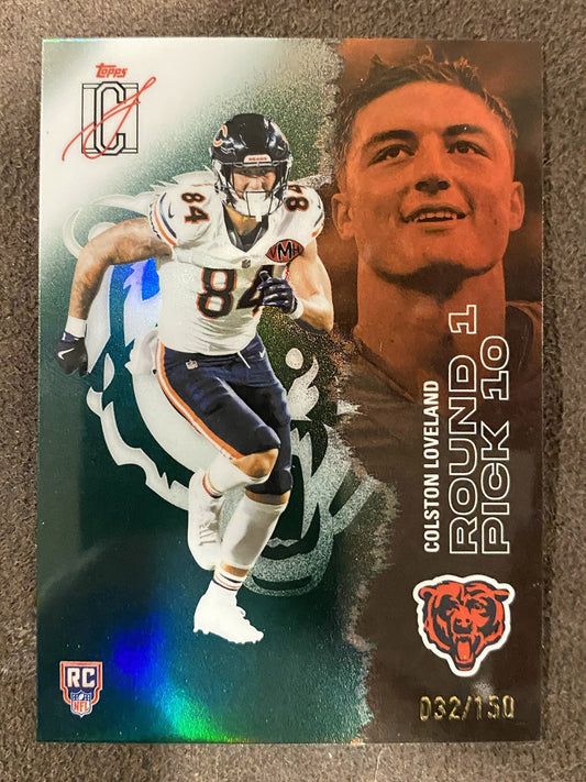 Colston Loveland - 2025 Topps Signature Class - GREEN Rookie /150 - Bears