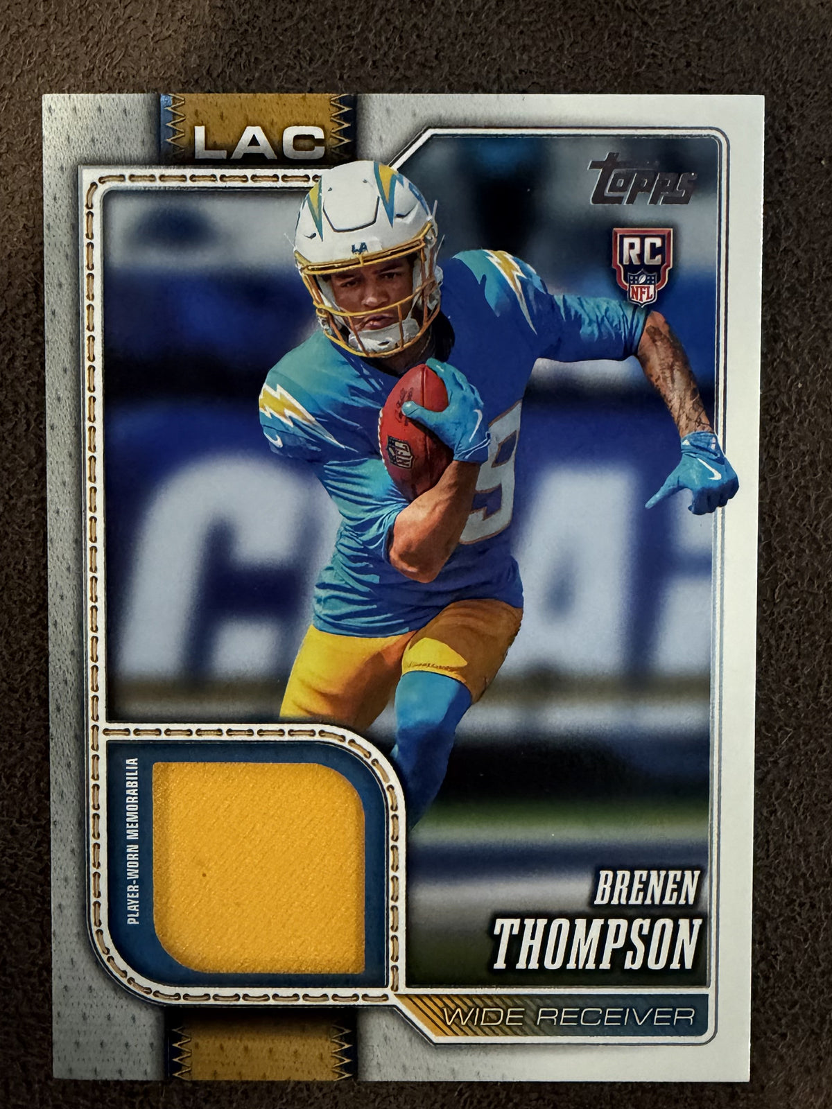 Brennen Thompson - 2026 Topps Flagship - Real One Rookie RELIC - Chargers
