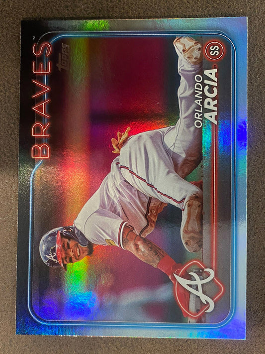 Orland Arcia - 2024 Topps Series 1 - Rainbow Foil - Braves