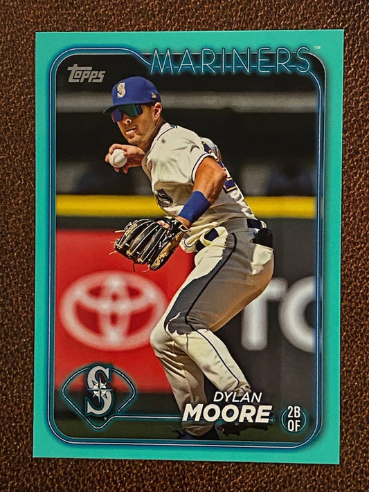 Dylan Moore - 2024 Topps Series 2 - Aqua Parallel - Mariners