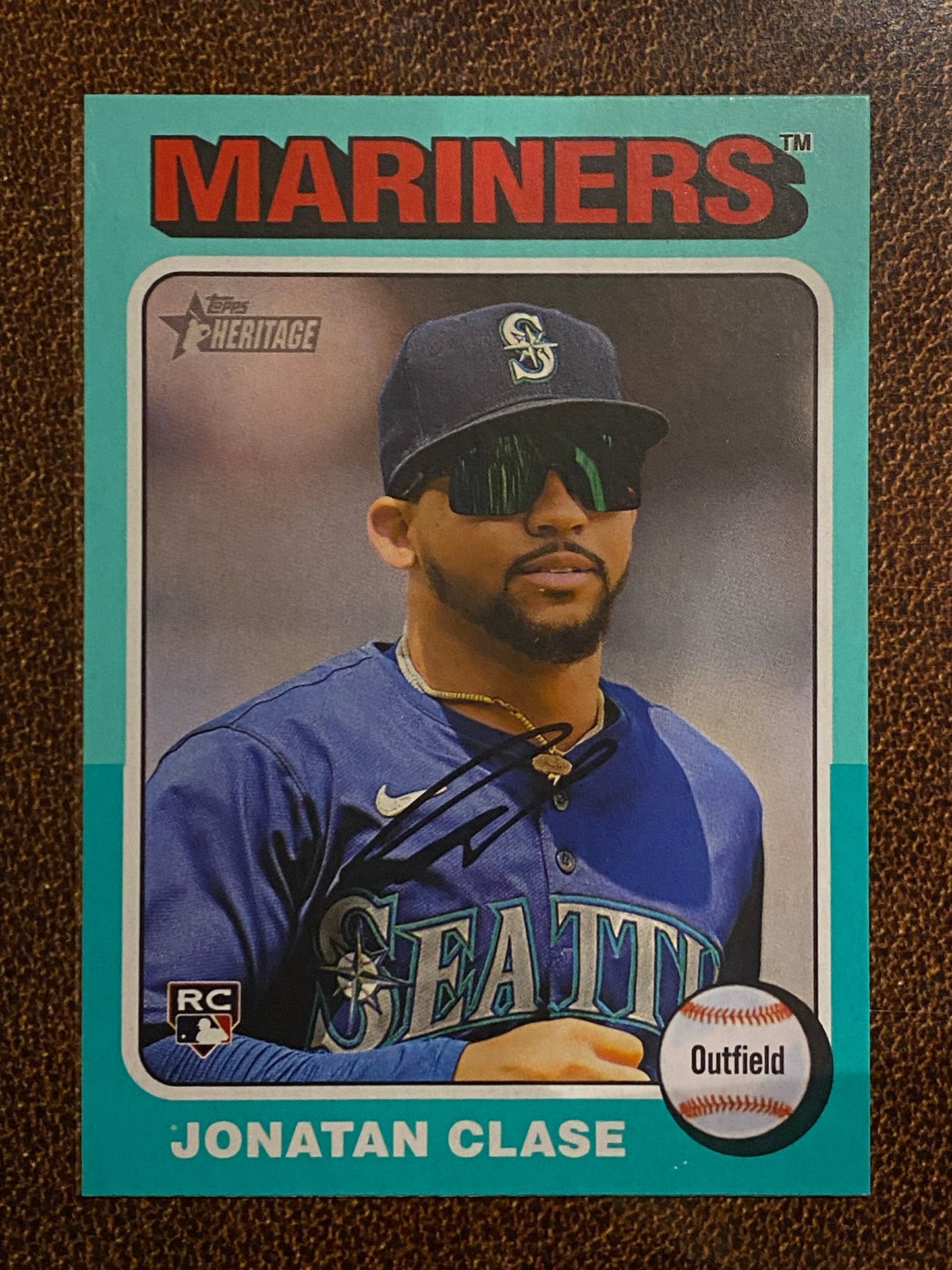 Jonatan Clase - 2024 Topps Heritage High Number - Aqua Border - Mariners