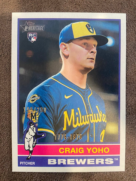 Craig Yoho - 2025 Topps Heritage High Number - Bicentennial /200 - Brewers