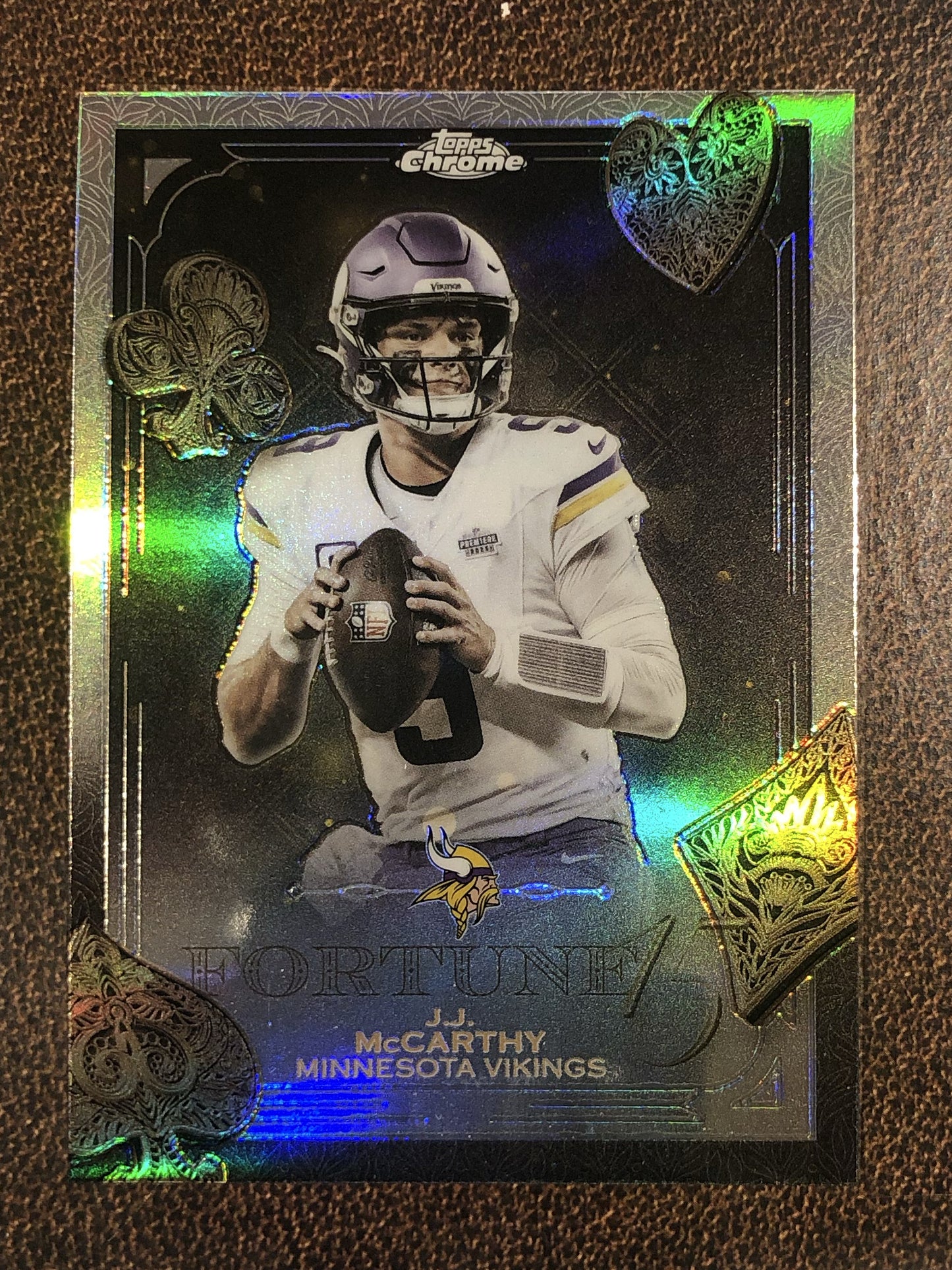 J.J. McCarthy - 2025 Topps Chrome - Fortune 15 Refractor - Vikings