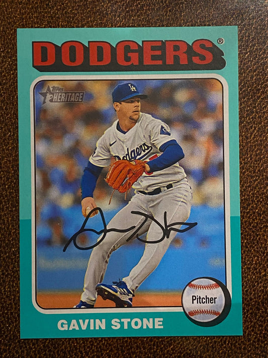 Gavin Stone - 2024 Topps Heritage High Number - Aqua Border - Dodgers