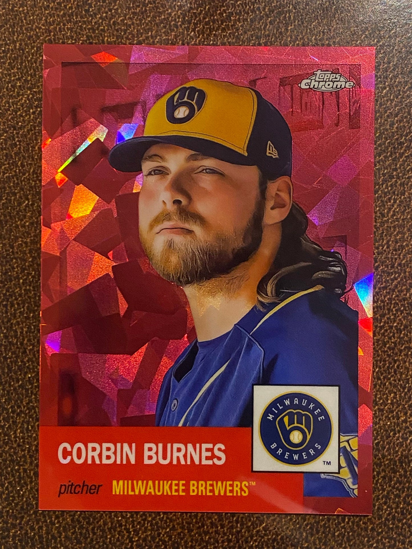 Corbin Burnes - 2022 Topps Chrome Platinum Anniversary - Pink Atomic /100 - Brewers