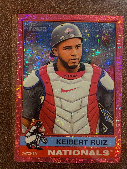 Keibert Ruiz - 2025 Topps Heritage - Pink Sparkle - Nationals