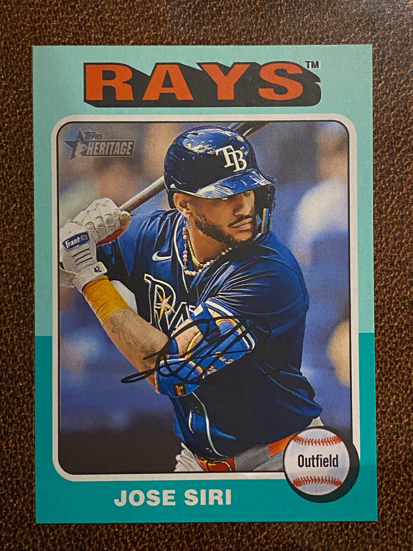 Jose Siri - 2024 Topps Heritage High Number - Aqua Border - Rays