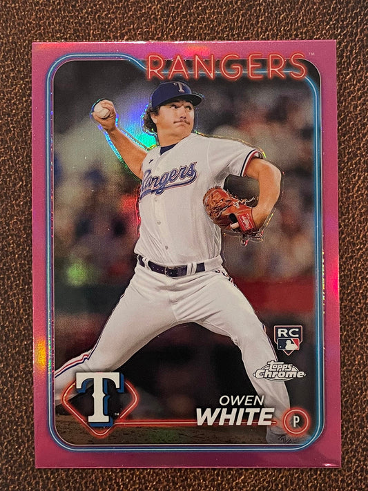 Owen White - 2024 Topps Chrome - Pink Refractor - Rangers