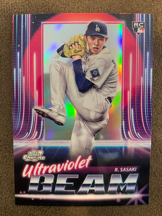 Roki Sasaki - 2025 Topps Chrome Cosmic - Ultraviolet Beam Insert - Dodgers