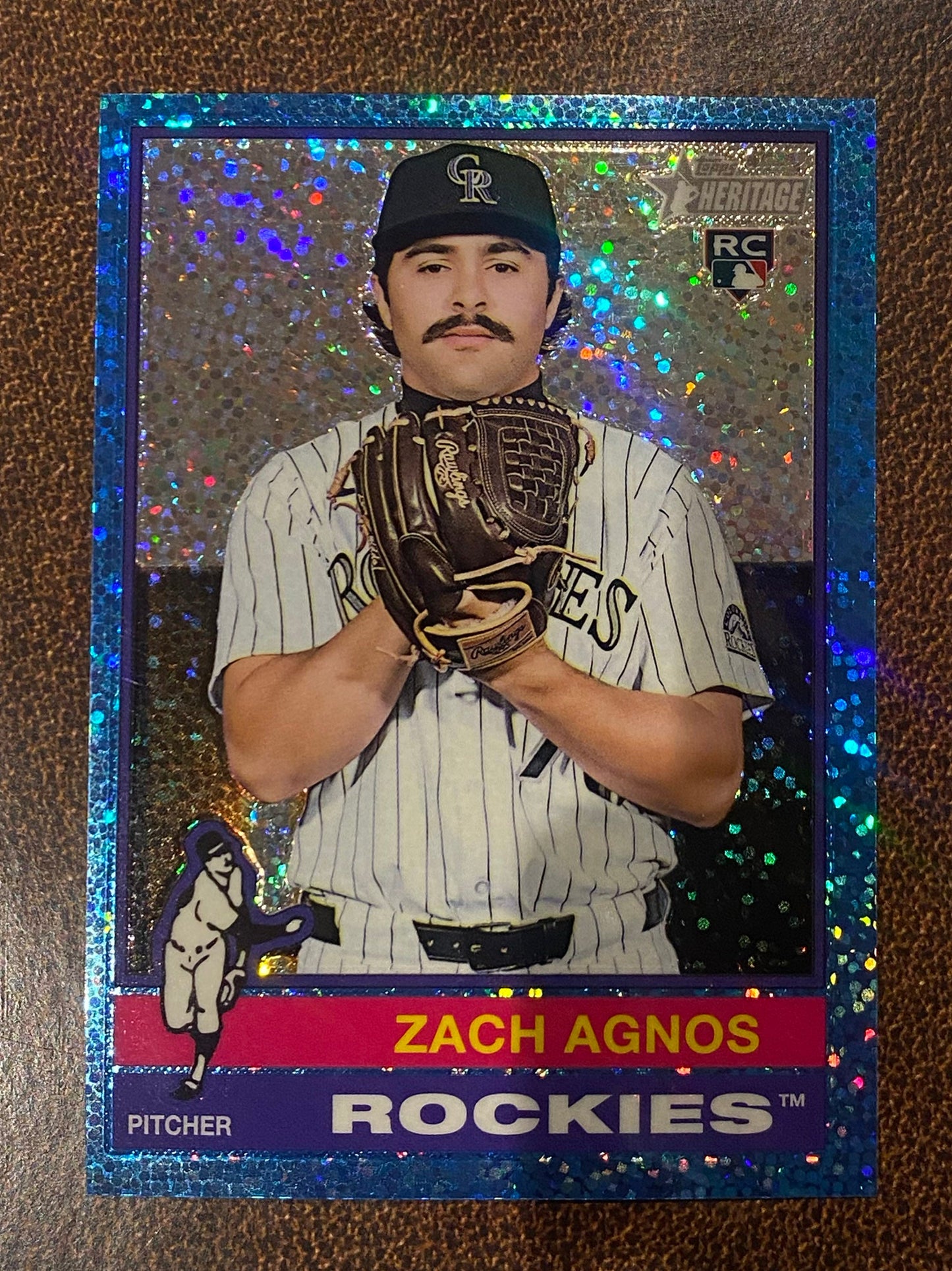 Zach Agnos - 2025 Topps Heritage High Number - Blue Sparkle - Rockies
