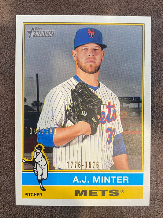 A.J. Minter - 2025 Topps Heritage High Number - Bicentennial /200 - Mets