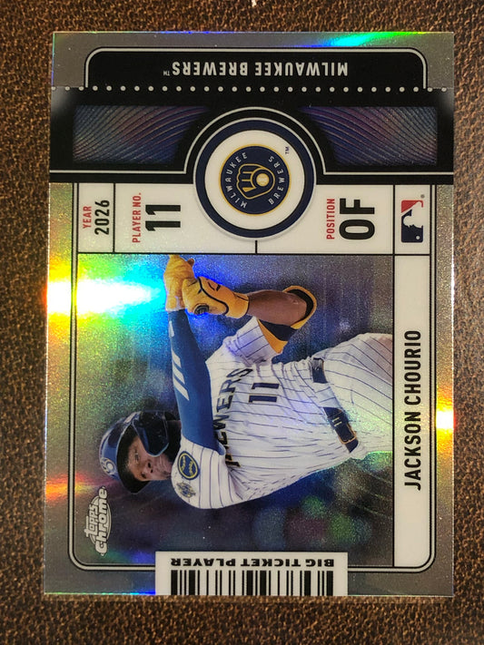 Jackson Chourio - 2026 Topps Chrome - Big Ticket Player Insert - Brewers