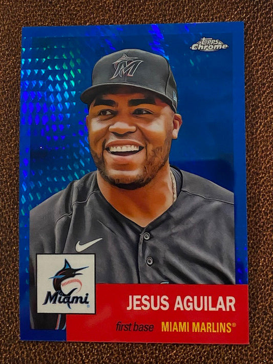 Jesus Aguilar - 2022 Topps Chrome Platinum Anniversary - Blue Prism - Marlins