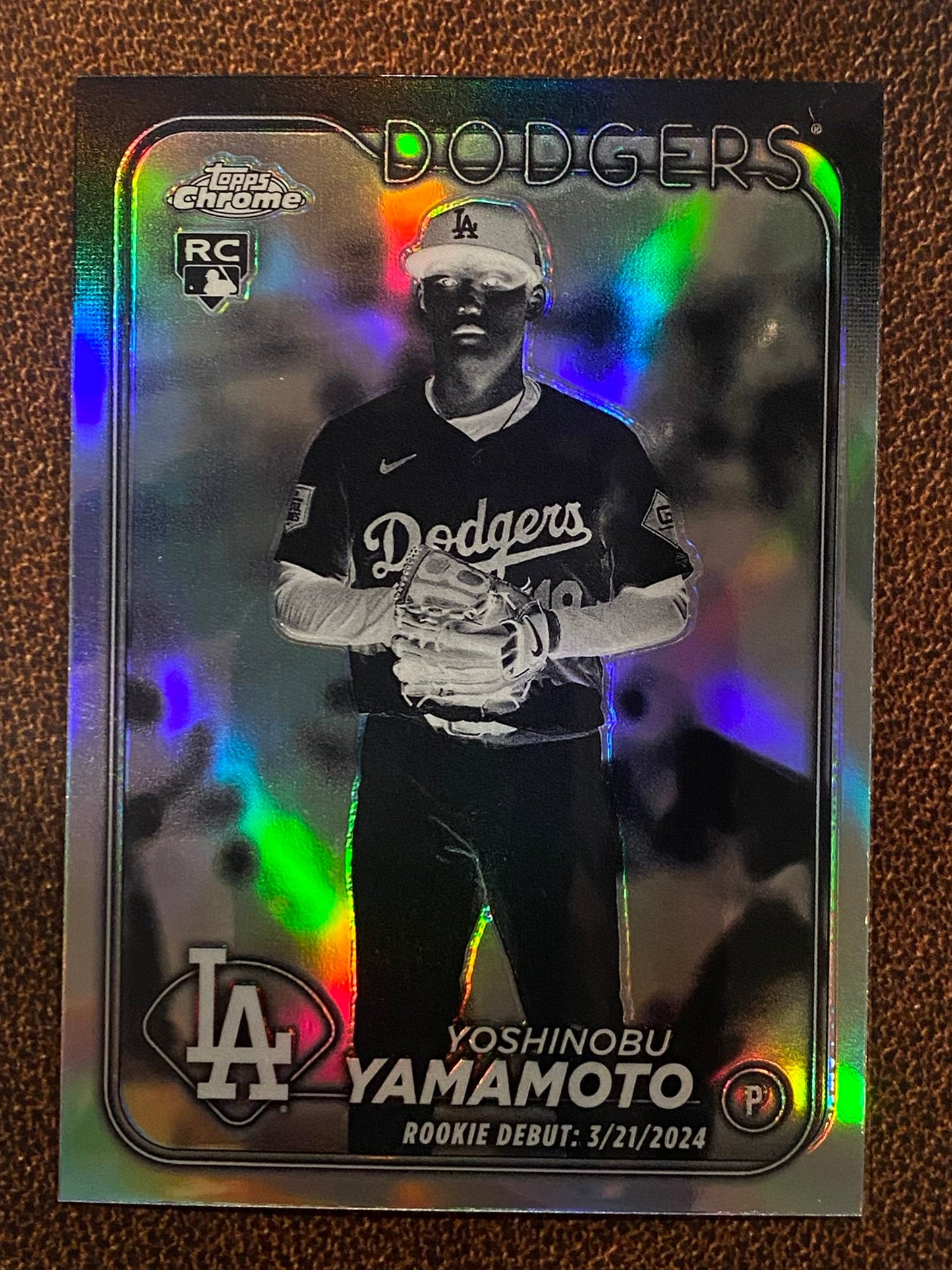 Yoshinobu Yamamoto - 2024 Topps Chrome Update - Negative Refractor (Rookie Debut) - Dodgers