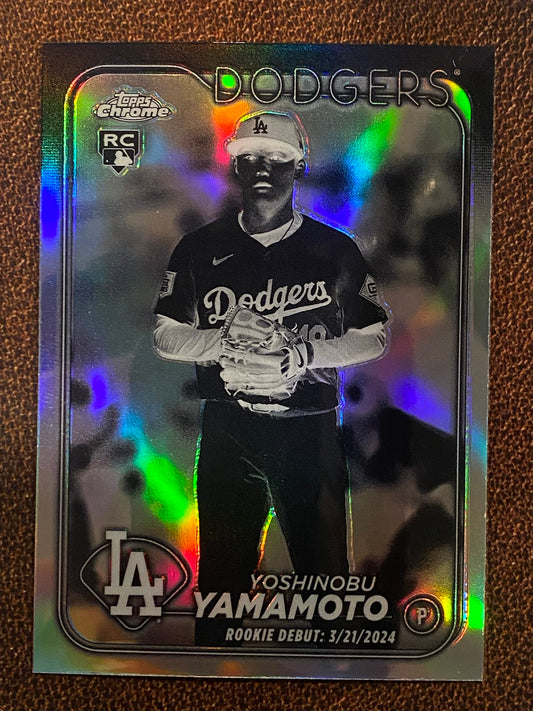 Yoshinobu Yamamoto - 2024 Topps Chrome Update - Negative Refractor (Rookie Debut) - Dodgers