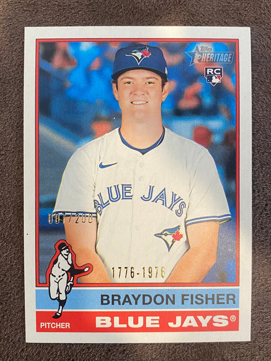 Braydon Fisher - 2025 Topps Heritage High Number - Bicentennial /200 - Blue Jays