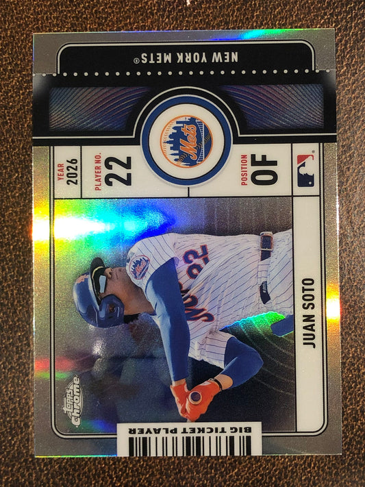 Juan Soto - 2026 Topps Chrome - Big Ticket Player Insert - Mets