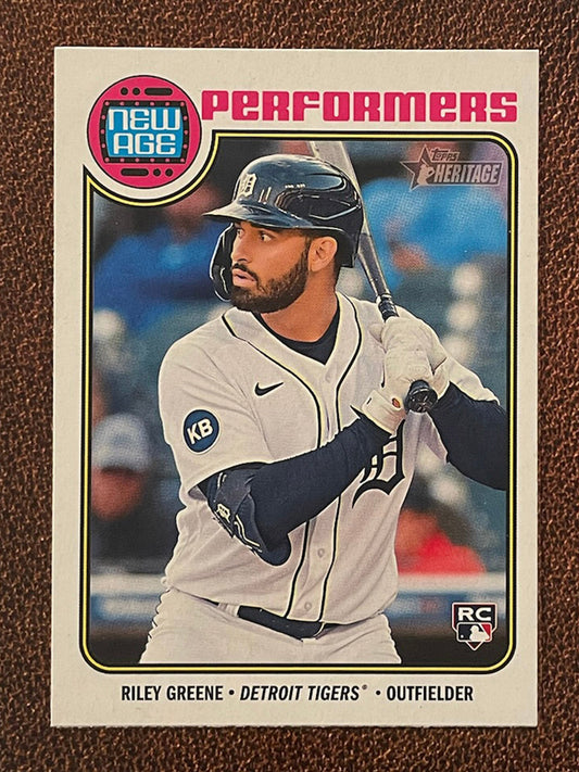 Riley Greene - 2023 Topps Heritage - New Age Performers Insert - Tigers