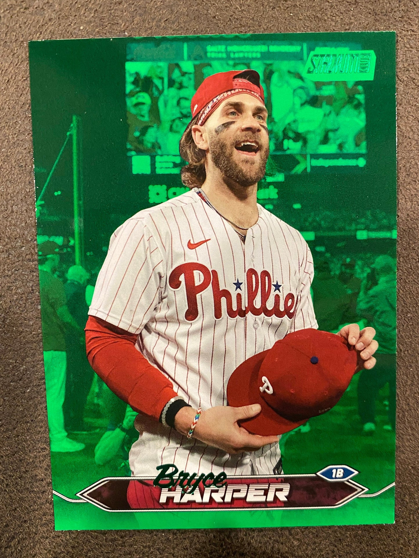 Bryce Harper - 2024 Topps Stadium Club - Green Foil /199 - Phillies