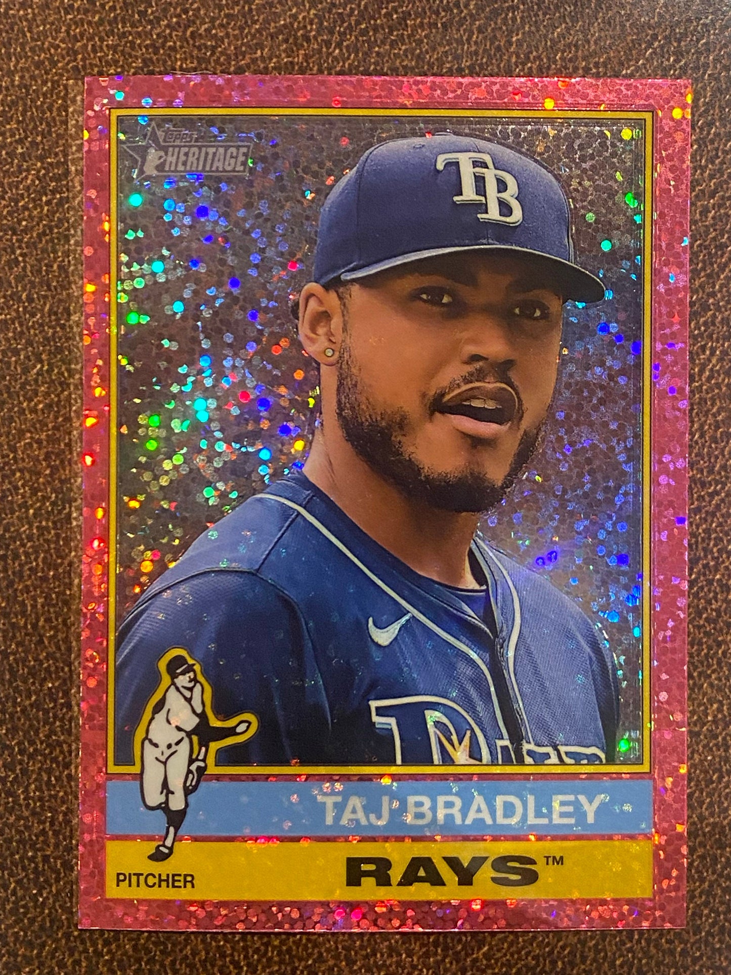 Taj Bradley - 2025 Topps Heritage - Pink Sparkle - Rays