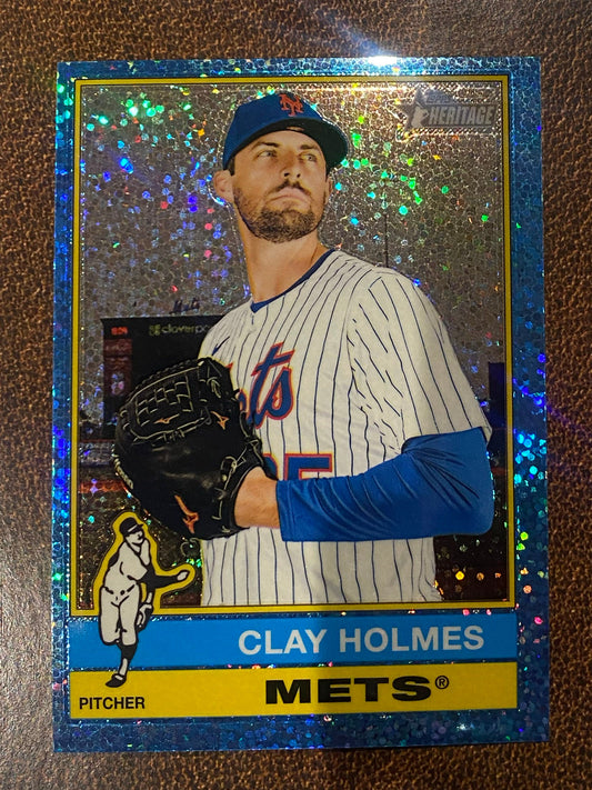 Clay Holmes - 2025 Topps Heritage High Number - Blue Sparkle - Mets
