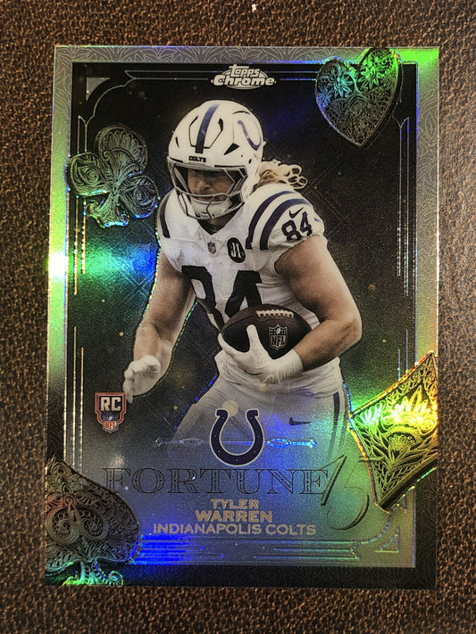 Tyler Warren - 2025 Topps Chrome - Fortune 15 Refractor - Colts