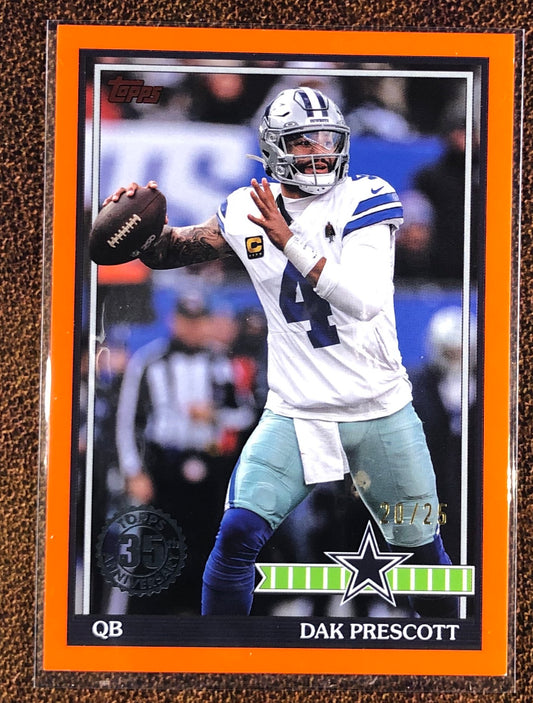 Dak Prescott - 2026 Topps Flagship - ORANGE 1991 /25 - Cowboys