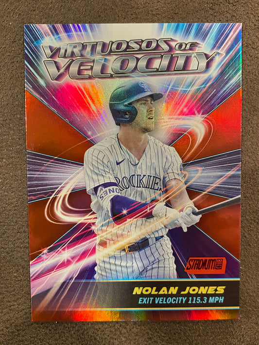 Nolan Jones - 2024 Topps Stadium Club - Virtuosos of Velocity RED FOIL - Rockies