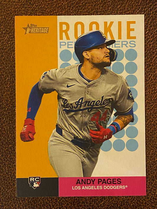 Andy Pages - 2024 Topps Heritage High Number - Rookie Performers - Dodgers