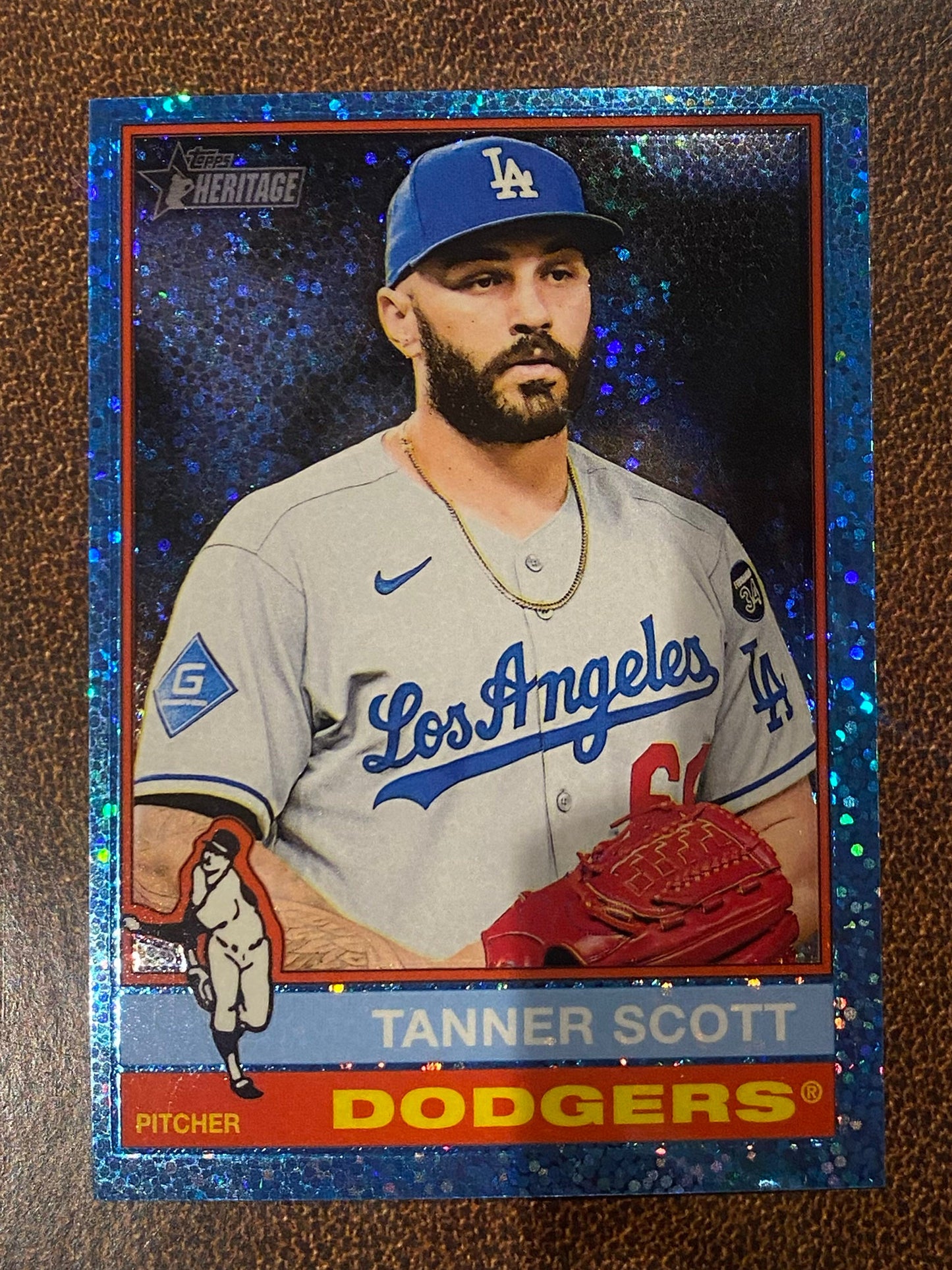 Tanner Scott - 2025 Topps Heritage High Number - Blue Sparkle - Dodgers