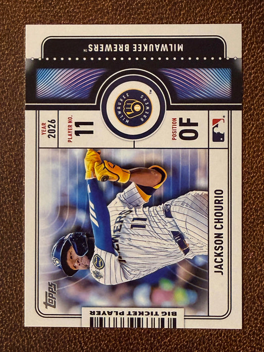 Jackson Chourio - 2026 Topps Series 1 - Big Ticket Player Insert - Brewers
