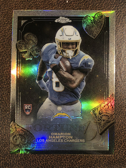Omarion Hampton - 2025 Topps Chrome - Fortune 15 Refractor - Chargers