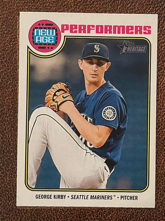 George Kirby - 2023 Topps Heritage - New Age Performers Insert - Mariners