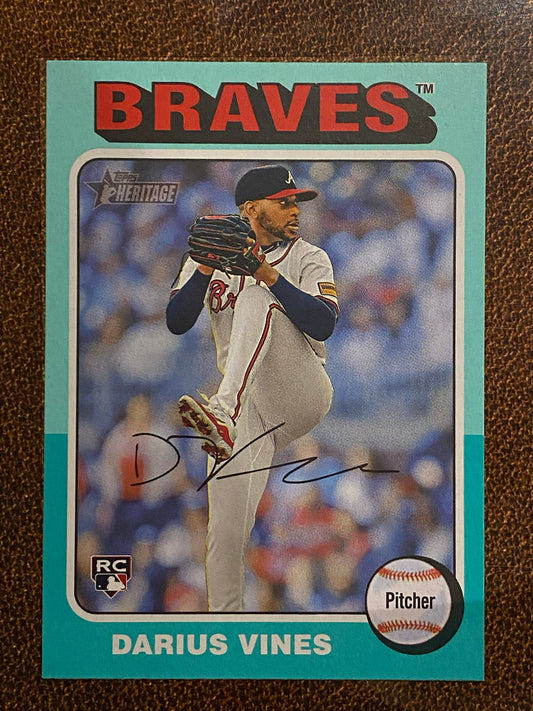 Darius Vines - 2024 Topps Heritage High Number - Aqua Border - Braves
