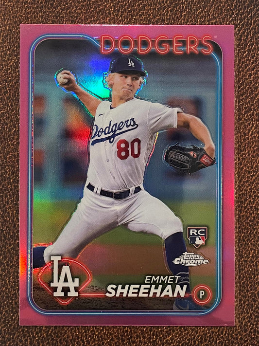 Emmet Sheehan - 2024 Topps Chrome - Pink Refractor - Dodgers