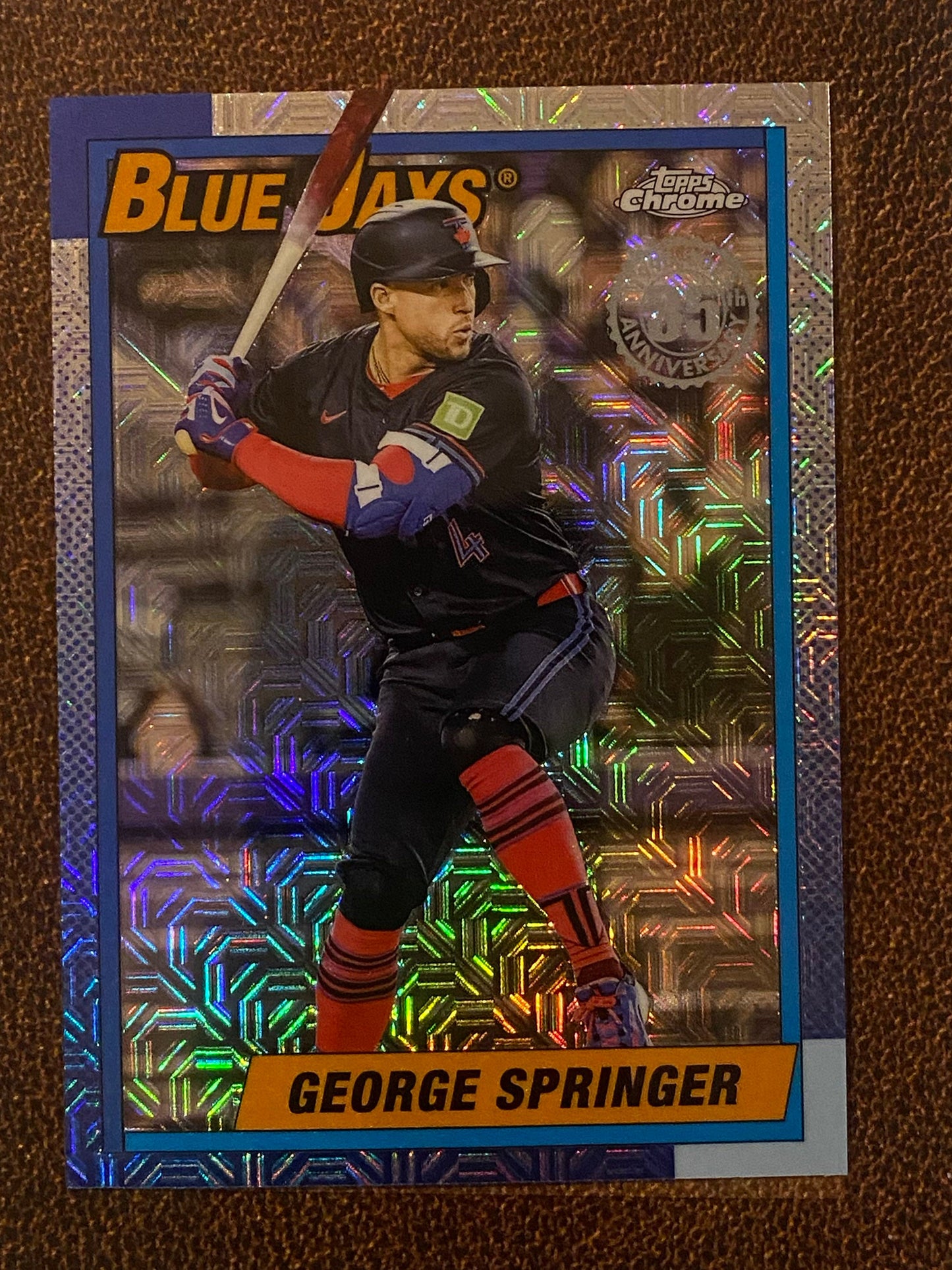George Springer - 2025 Topps Update - 1990 Mojo Refractor - Blue Jays