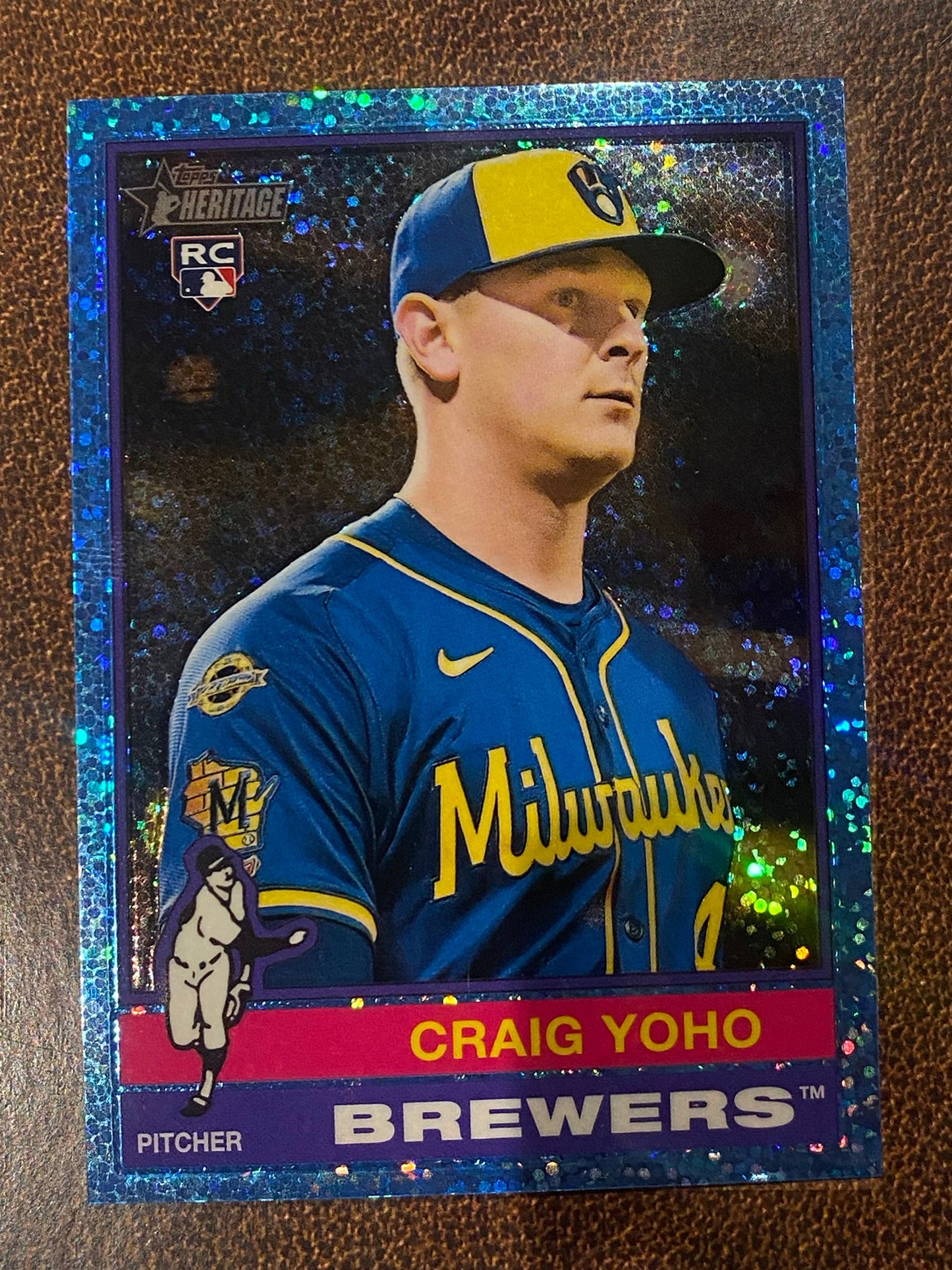 Craig Yoho - 2025 Topps Heritage High Number - Blue Sparkle - Brewers