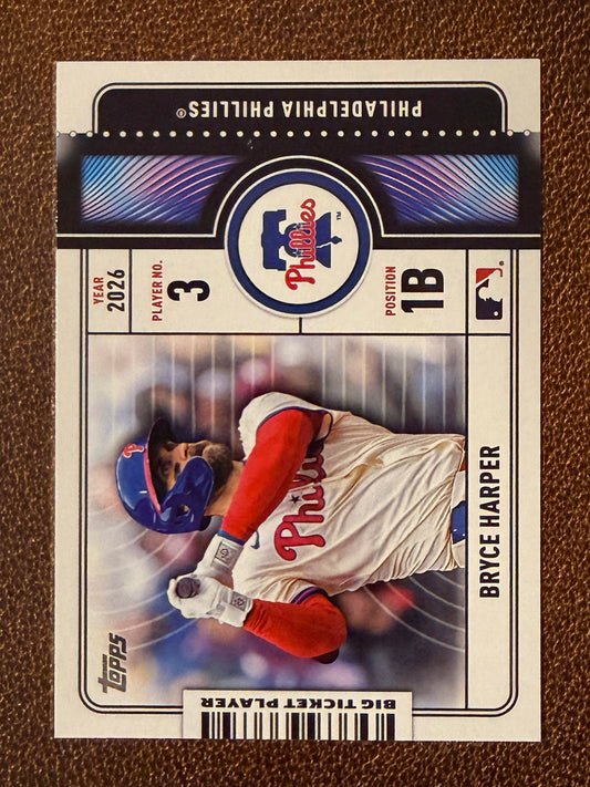Bryce Harper - 2026 Topps Series 1 - Big Ticket Player Insert - Phillies