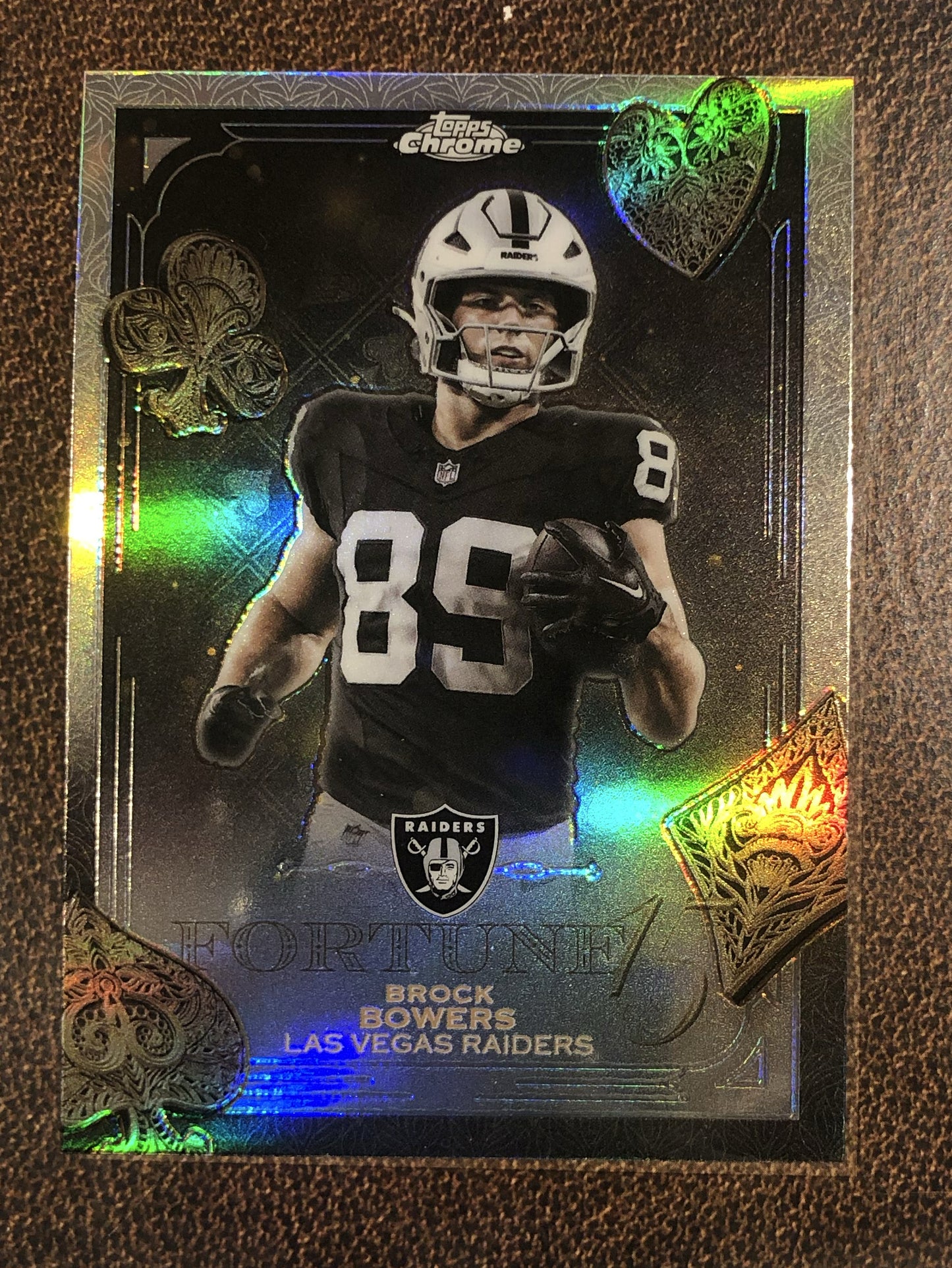 Brock Bowers - 2025 Topps Chrome - Fortune 15 Refractor - Raiders