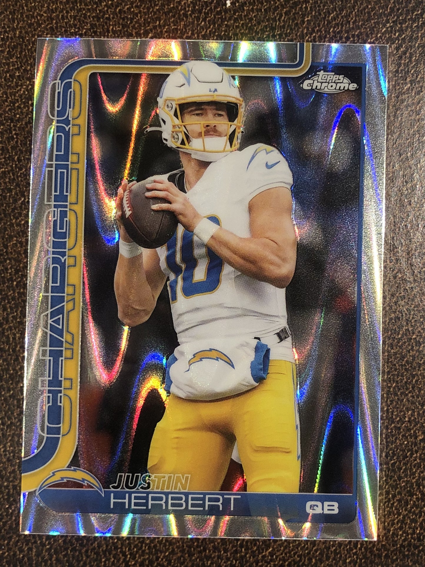 Justin Herbert - 2025 Topps Chrome - Raywave Refractor - Chargers