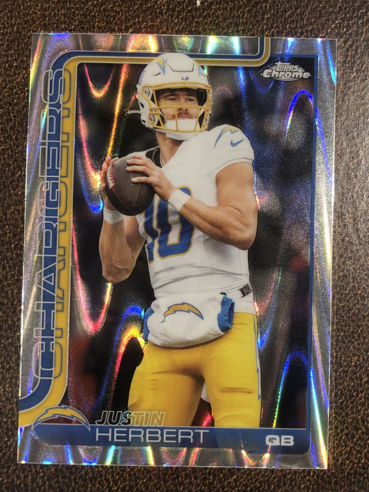 Justin Herbert - 2025 Topps Chrome - Raywave Refractor - Chargers